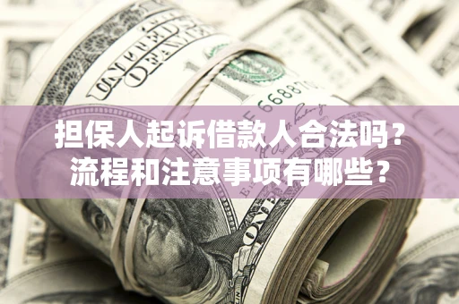 济南担保人起诉借款人合法吗？流程和注意事项有哪些？