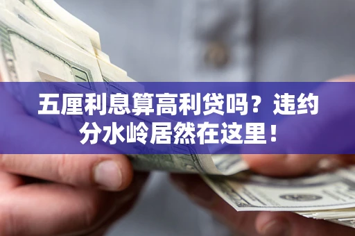济南五厘利息算高利贷吗？违约分水岭居然在这里！