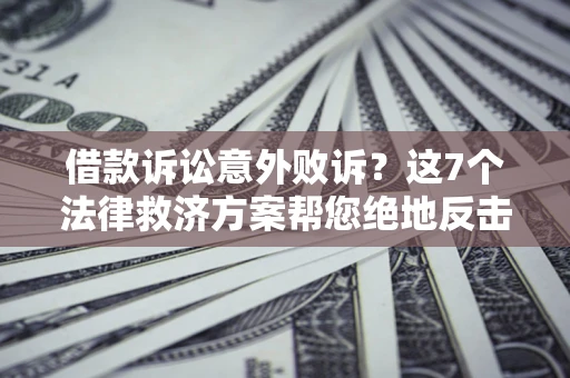 济南借款诉讼意外败诉？这7个法律救济方案帮您绝地反击！