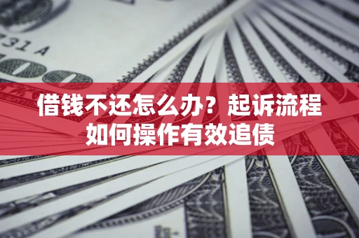 济南借钱不还怎么办？起诉流程如何操作有效追债