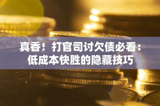 济南真香！打官司讨欠债必看：低成本快胜的隐藏技巧